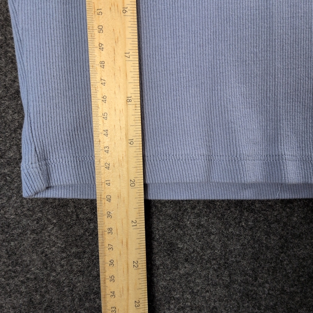 Guess Half-Zip Ribbed Top Light Blue Logo Embroidered Vintage Y2K S - Picture 6 of 8
